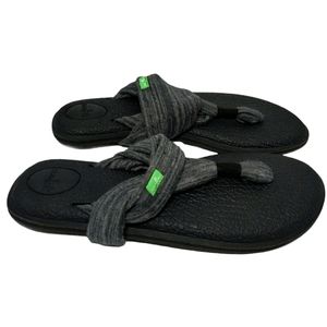 NEW Sanuk Yoga Sling 2 Pinstripe Black Women's 6